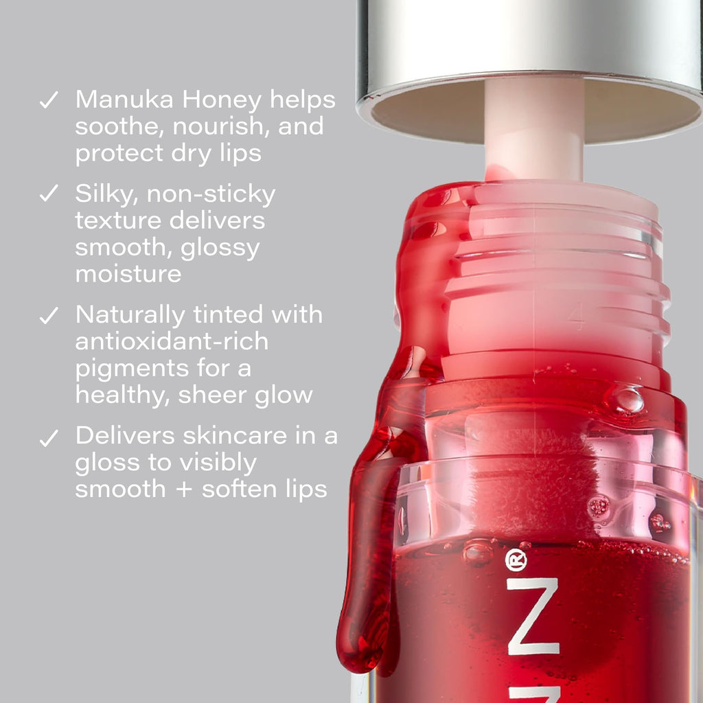 SKINN Luminous Lip Oil Crimson – Ultra-Light Gloss with Vitamin C & Manuka Honey