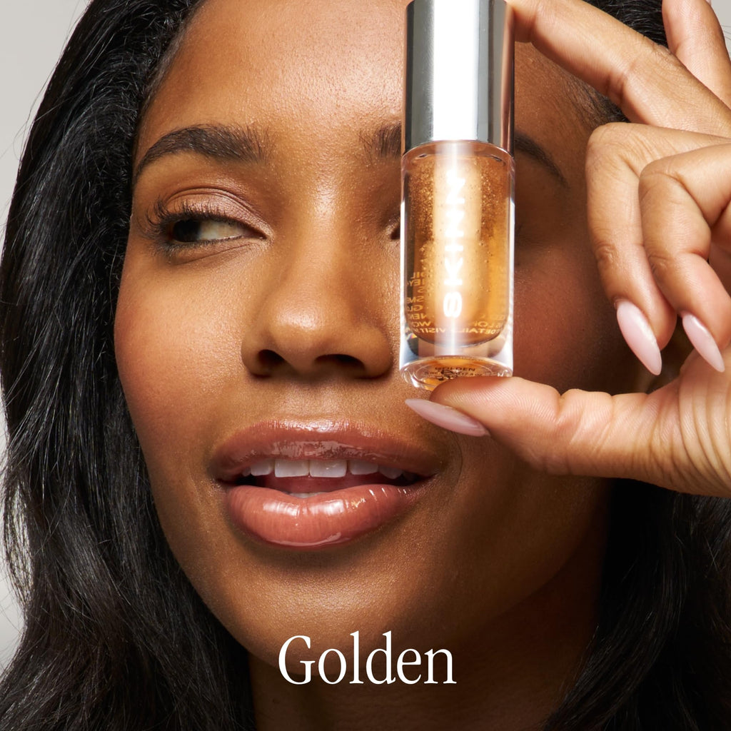 SKINN Luminous Lip Oil Bundle (Golden & Blush) – Supports Collagen, Smooth Lines, Hydration