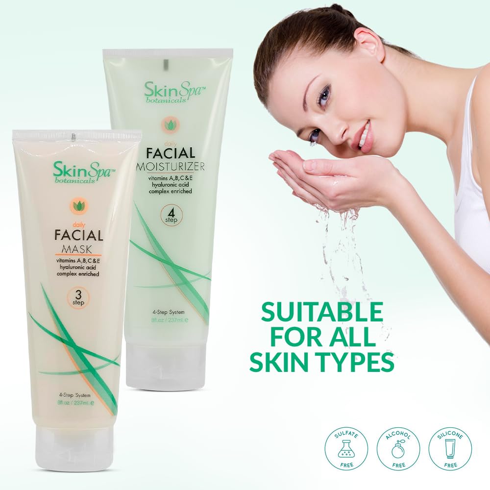 SkinSpa Facial Cleanser Set | Daily Care Kit with Aloe Vera – Face Wash, Scrub, Toner, Makeup Remover, Mud Mask & Moisturizer