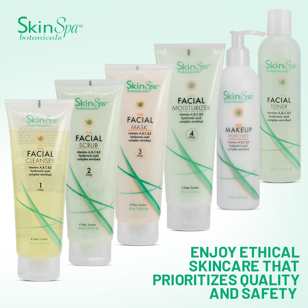 SkinSpa Facial Cleanser Set | Daily Care Kit with Aloe Vera – Face Wash, Scrub, Toner, Makeup Remover, Mud Mask & Moisturizer