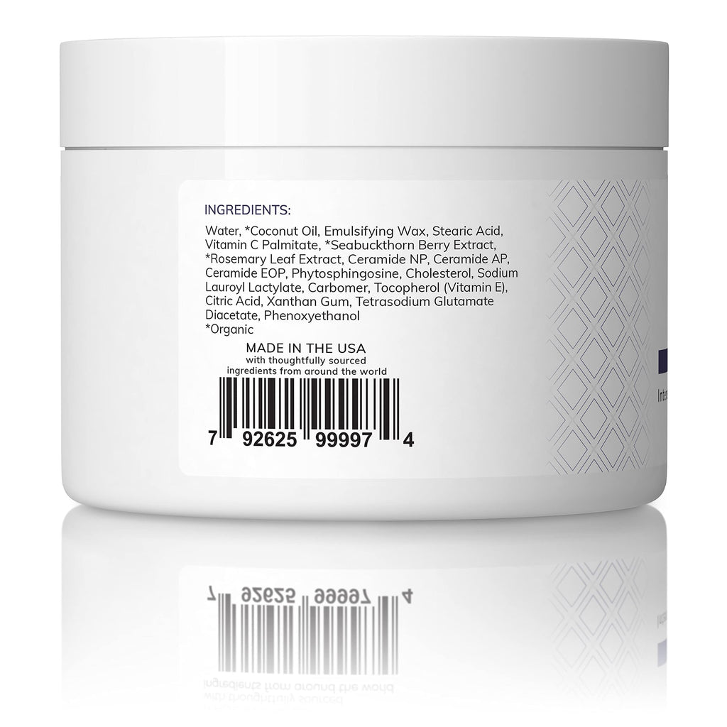 SKINTENSIVE Body Butter with Sea Buckthorn - Organic Coconut Oil, 8 oz