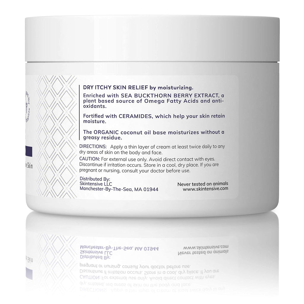SKINTENSIVE Body Butter with Sea Buckthorn - Organic Coconut Oil, 8 oz