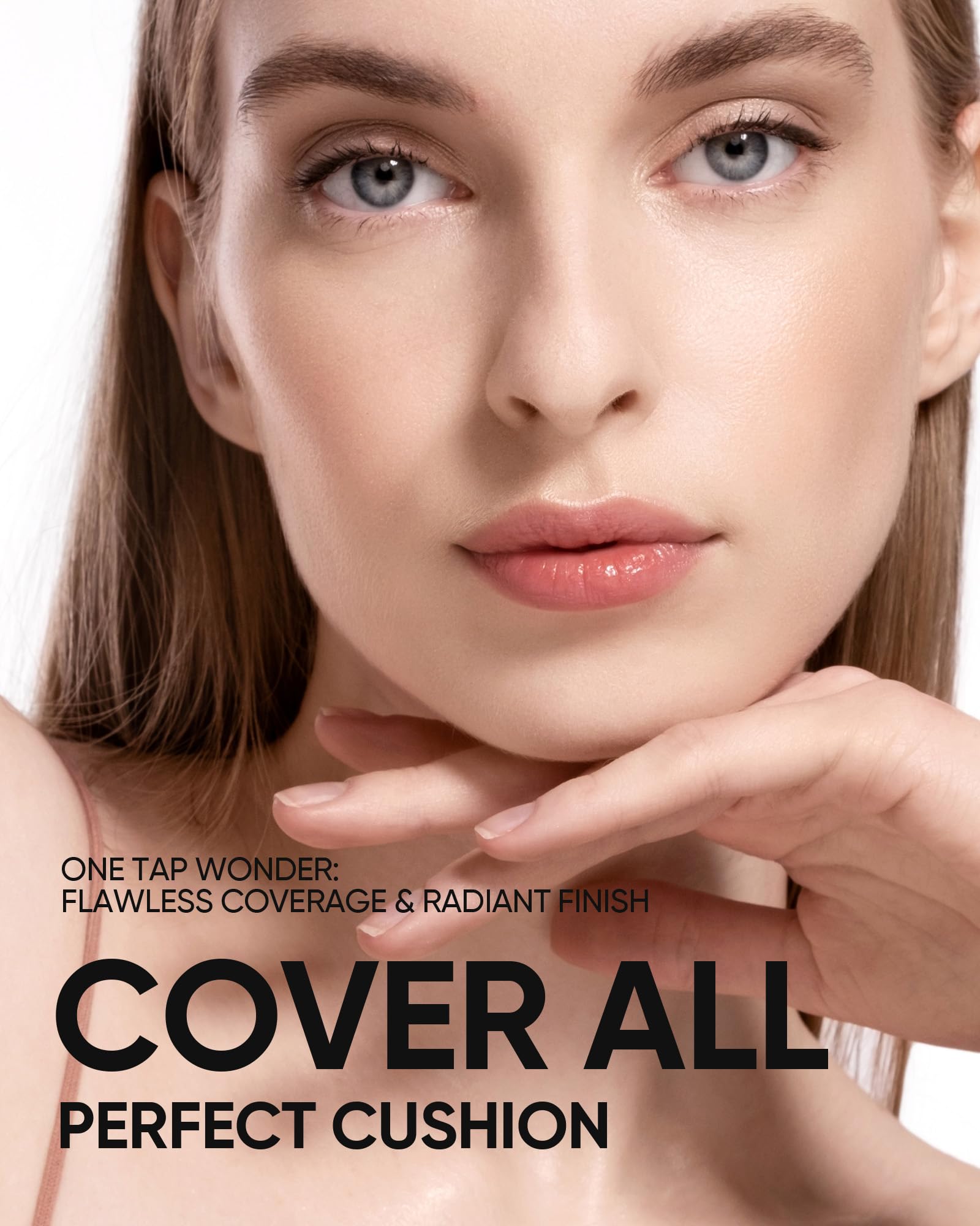 Skintific Full Coverage Cushion Foundation #22N Shell Beige | Satin Glow, Oil-Control & Waterproof
