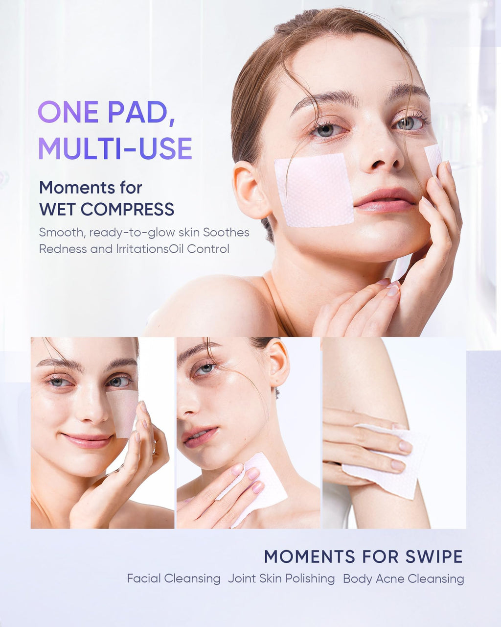 SKINTIFIC Gentle Exfoliating Pads – AHA/BHA/PHA & Niacinamide for Sensitive & Acne-Prone Skin