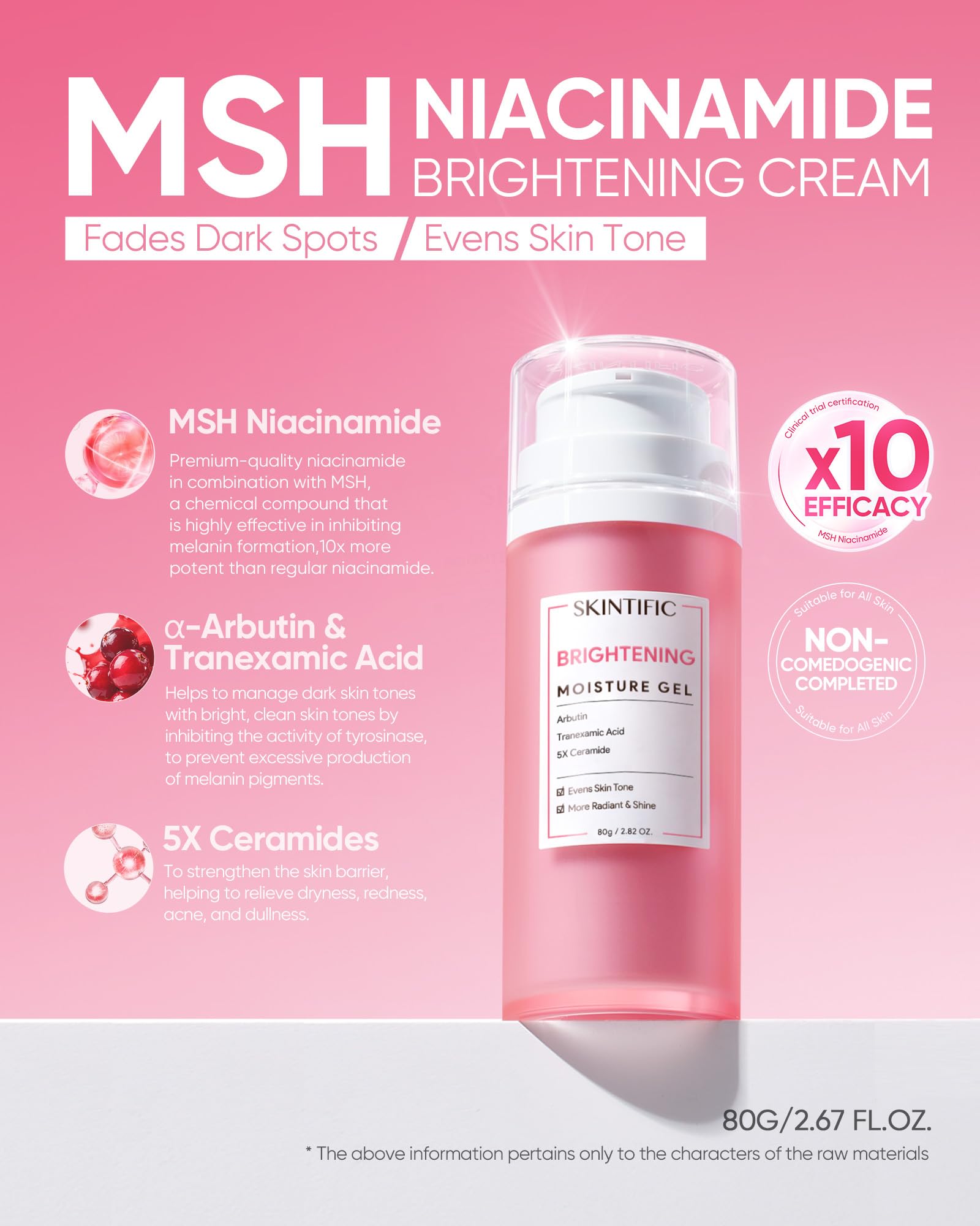 SKINTIFIC MSH Niacinamide Brightening Cream – Fades Dark Spots & Evens Skin Tone