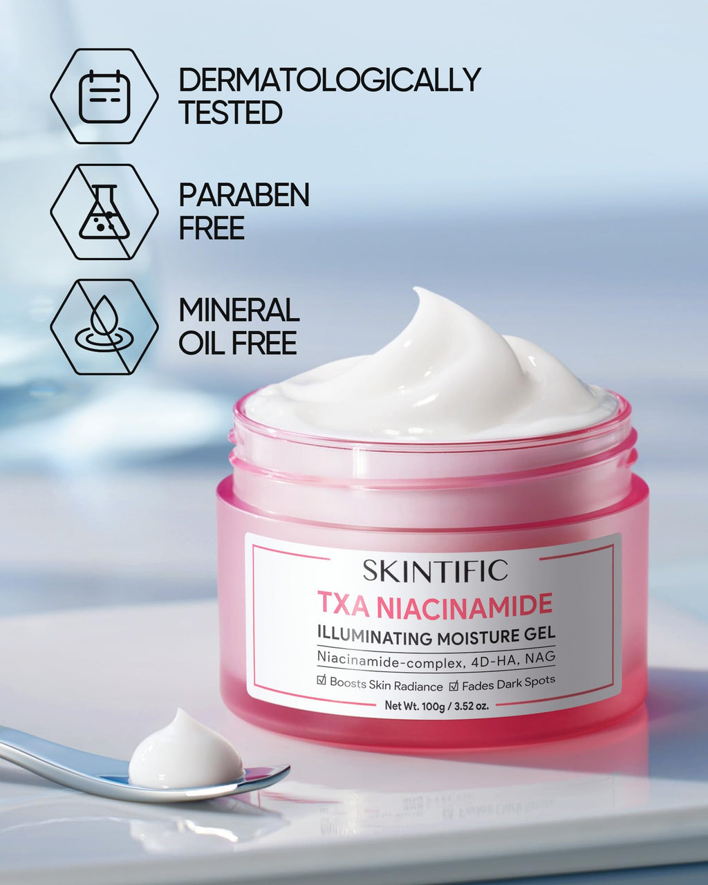 SKINTIFIC MSH Niacinamide Brightening Cream – Even Tone, Dark Spot Fading (100g) with Tranexamic Acid & α-Arbutin