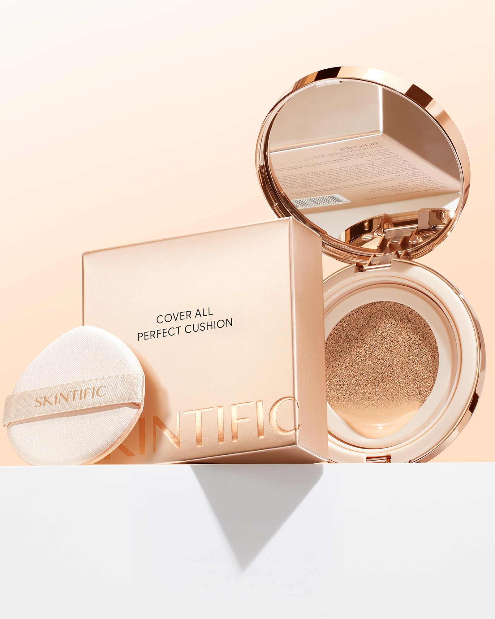 SKINTIFIC Cushion Foundation | Full Coverage, Weightless Feel, Satin Glow Finish, Sweatproof & Oil-Control