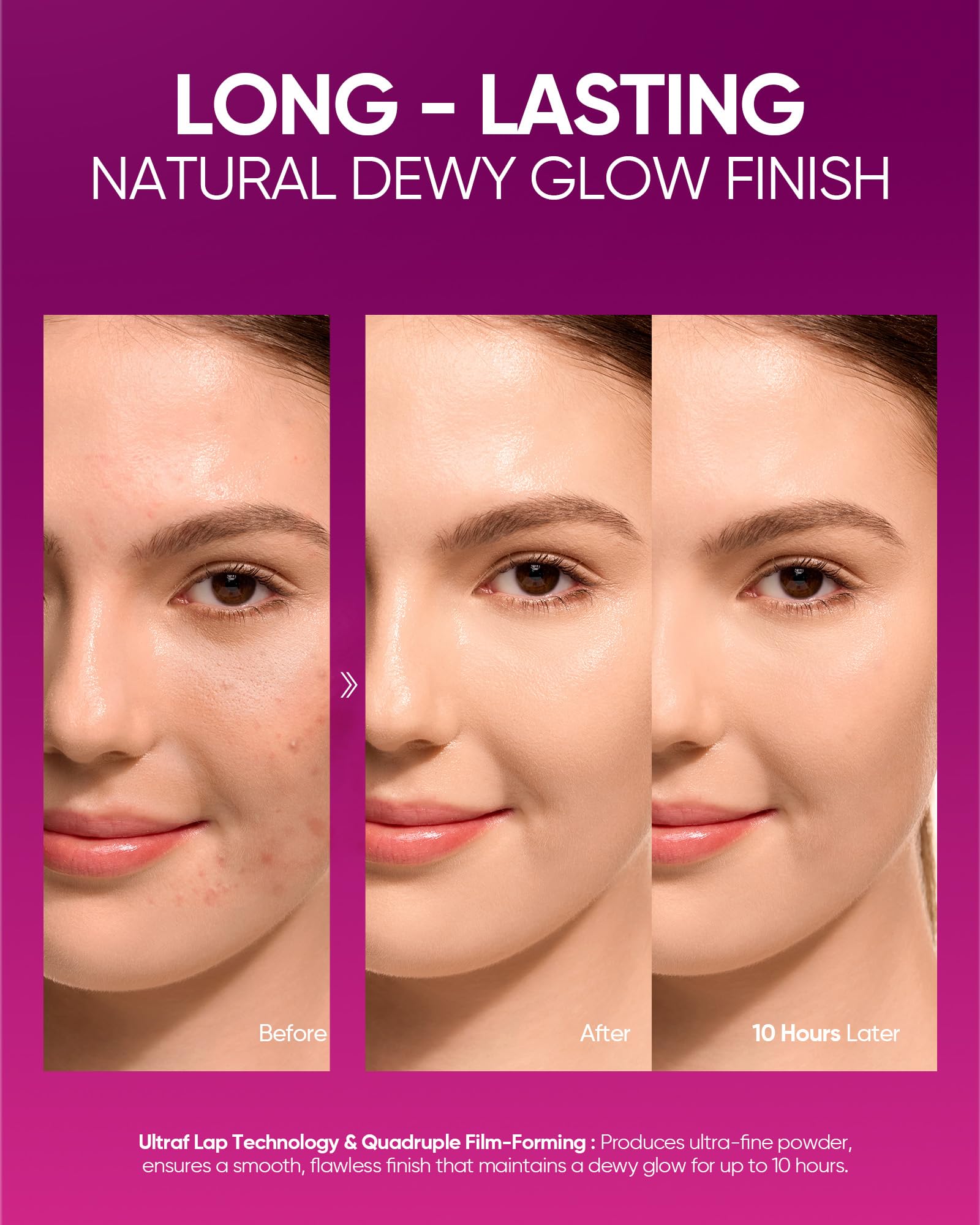 SKINTIFIC Pink Glow Cushion Foundation #01 Vanilla - Medium Coverage, Natural Dewy Finish
