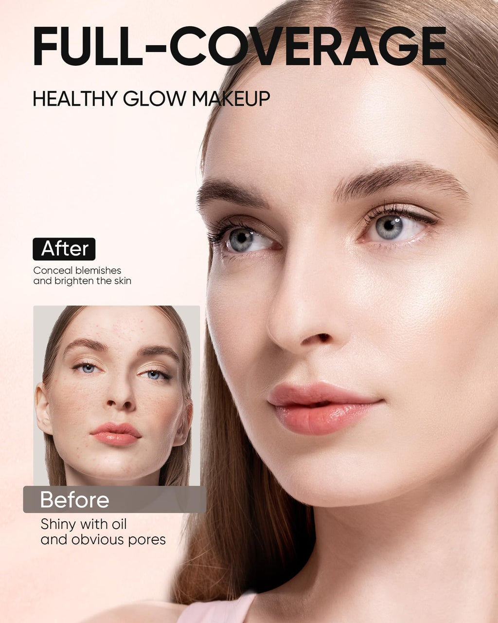 Skintific Full Coverage Cushion Foundation #22N Shell Beige | Satin Glow, Oil-Control & Waterproof