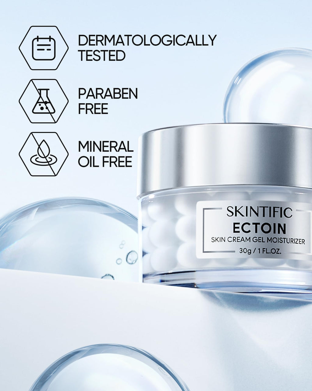 SKINTIFIC Truffle Biome Skin Cream Gel Moisturizer – Two-Layer Gel & Bubble Hydration with White Truffle