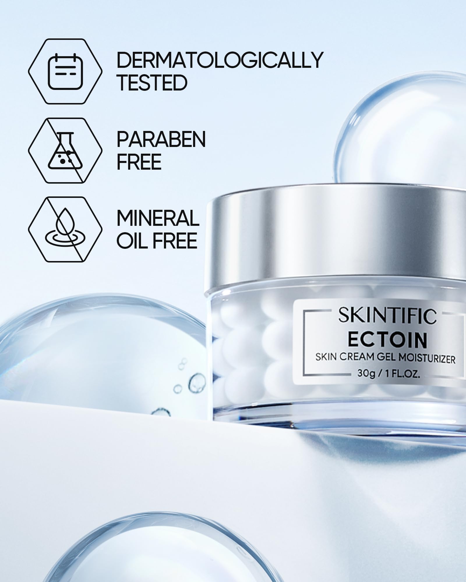 SKINTIFIC Truffle Biome Skin Cream Gel Moisturizer – Two-Layer Gel & Bubble Hydration with White Truffle