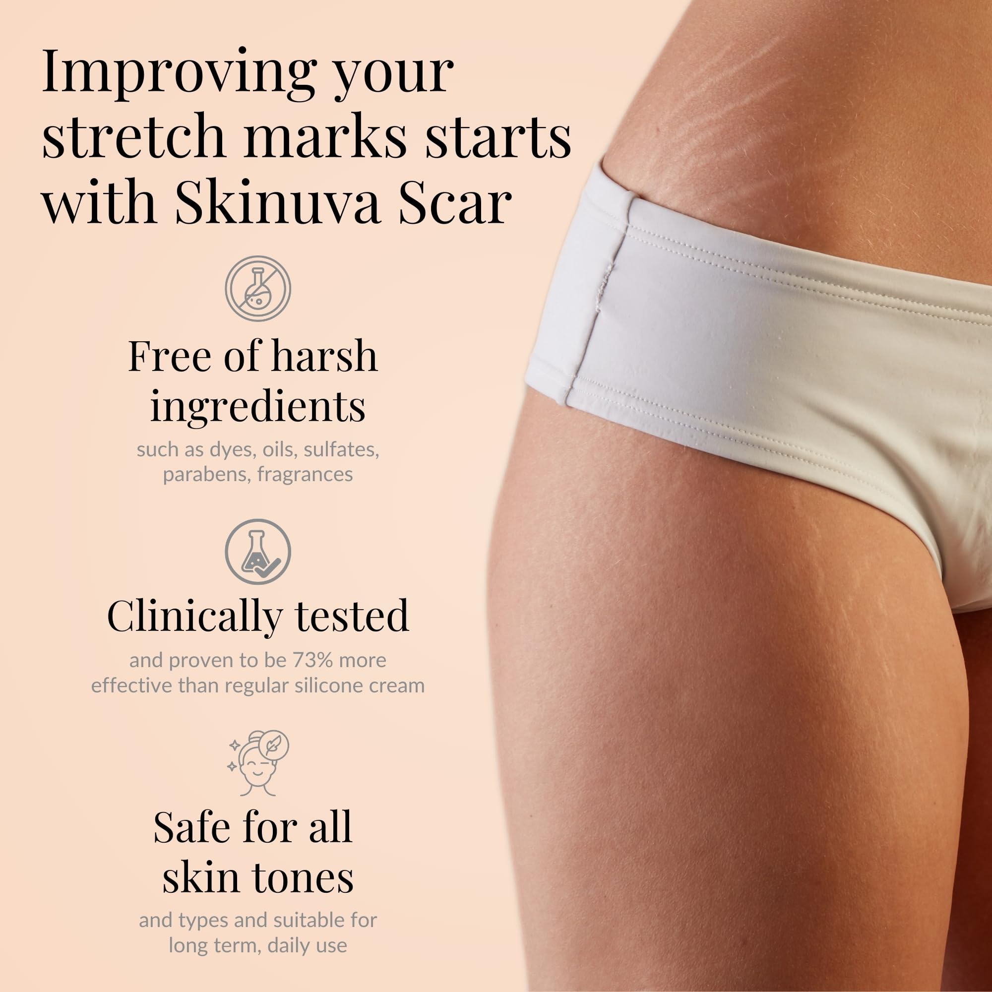 Skinuva Next Generation Scar Cream | Growth Factors, Hyaluronic Acid & Vitamin C (2.5 oz)