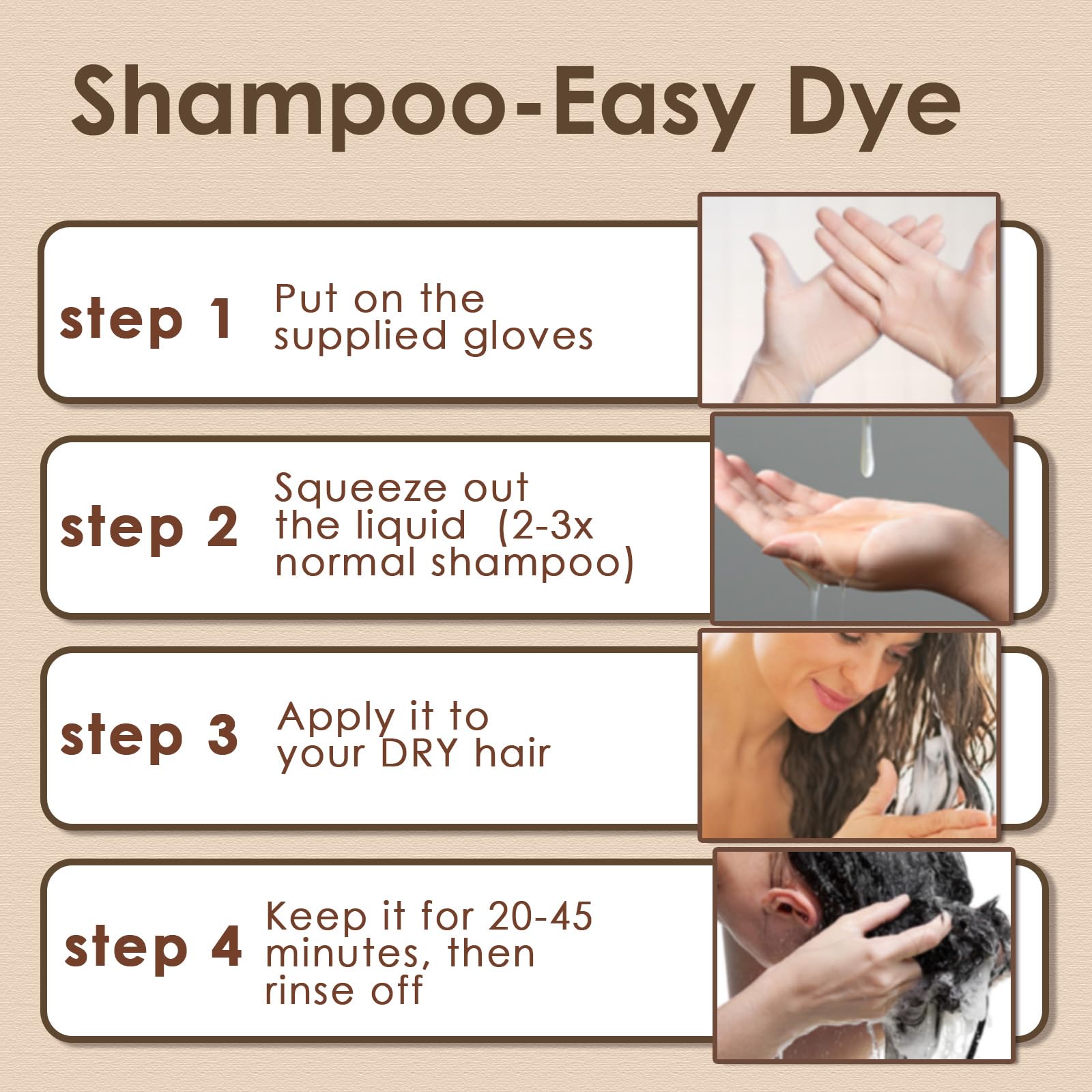Sklight Hair Dye Shampoo 3-in-1 for Gray Coverage – Dark Coffee, 16.9 fl oz