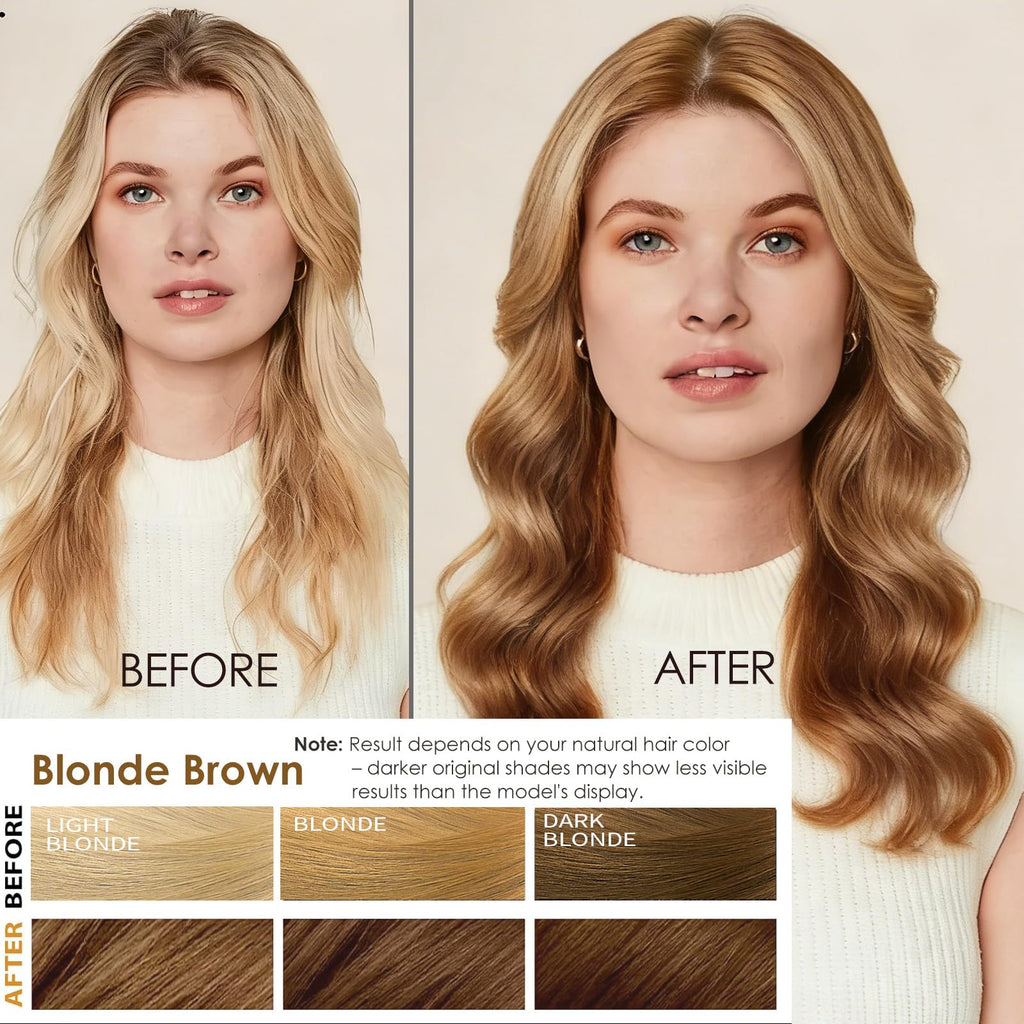 Sklight Hair Dye Shampoo 3-in-1 – Root-to-Tip Color (16.9 oz, Blonde Brown)