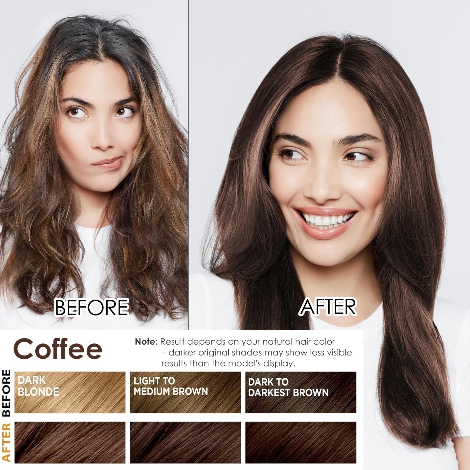 Sklight Hair Dye Shampoo 3-in-1: Root-to-Tip Coffee Color + Botanicals