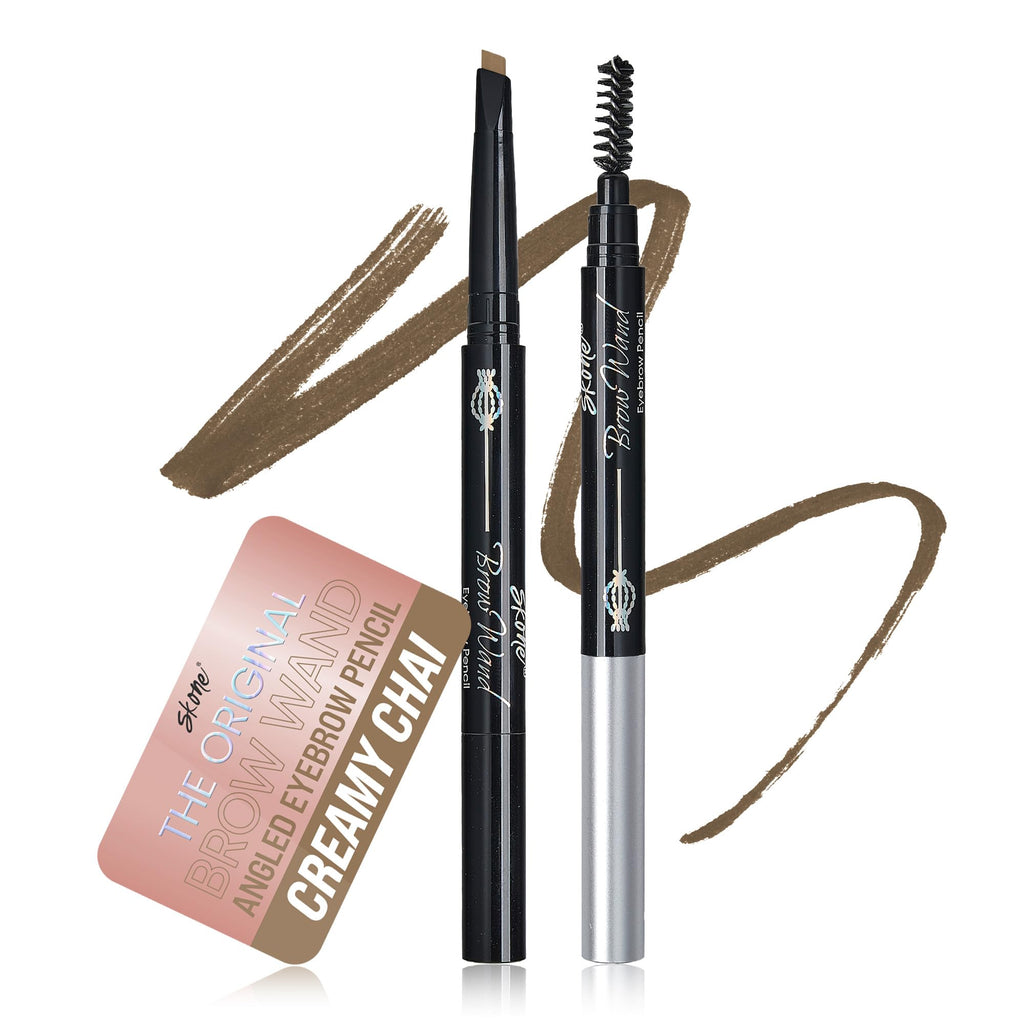 Skone Brow Wand Pencil with Brush – Creamy Chai for Gray Hair, Waterproof