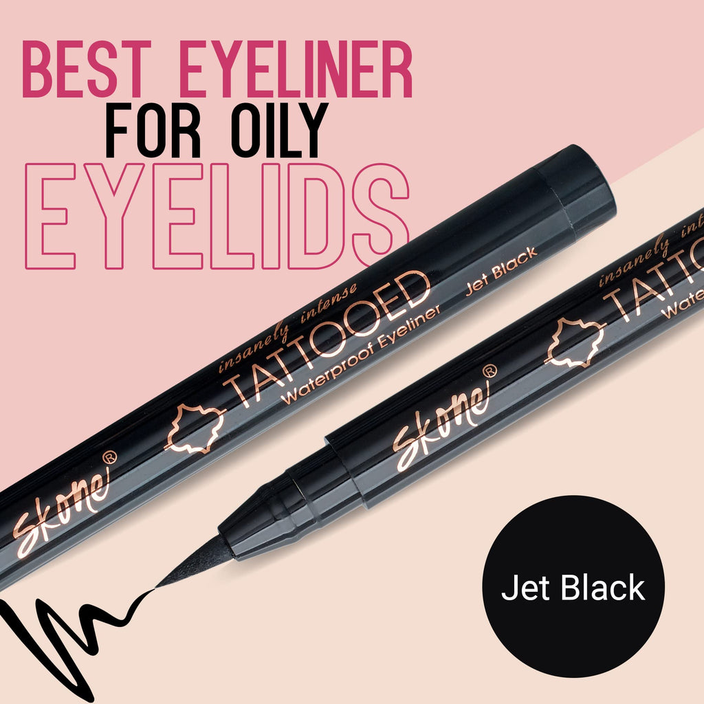 Skone Waterproof Liquid Eyeliner – Long-Lasting, Smudge-Proof Jet Black with Felt Tip