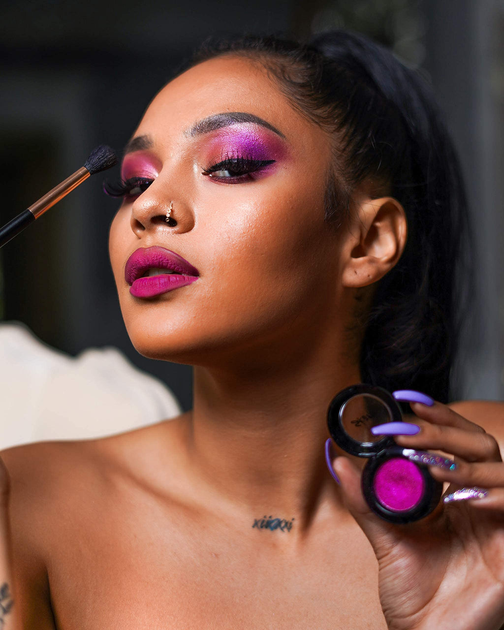 Skone Gems Eye Shadow – Highly Pigmented, Long-Wear, Pro Blendable Shimmer (Strawberries)