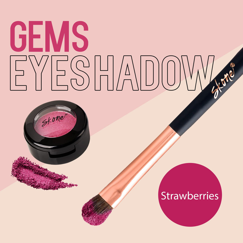 Skone Gems Eye Shadow – Highly Pigmented, Long-Wear, Pro Blendable Shimmer (Strawberries)
