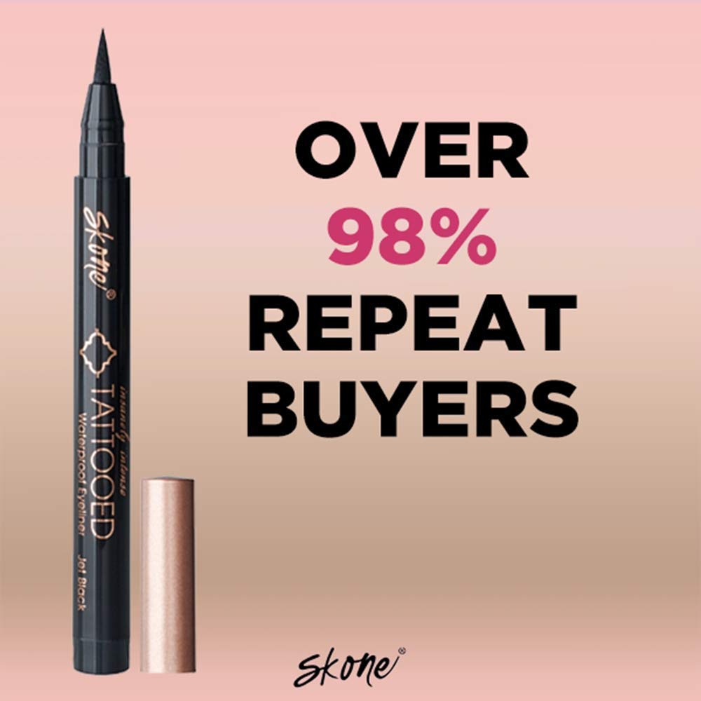 Skone Insanely Intense Tattooed Eyeliner Pen – Hunter Green, Waterproof & Smudge-Proof (0.07 oz)