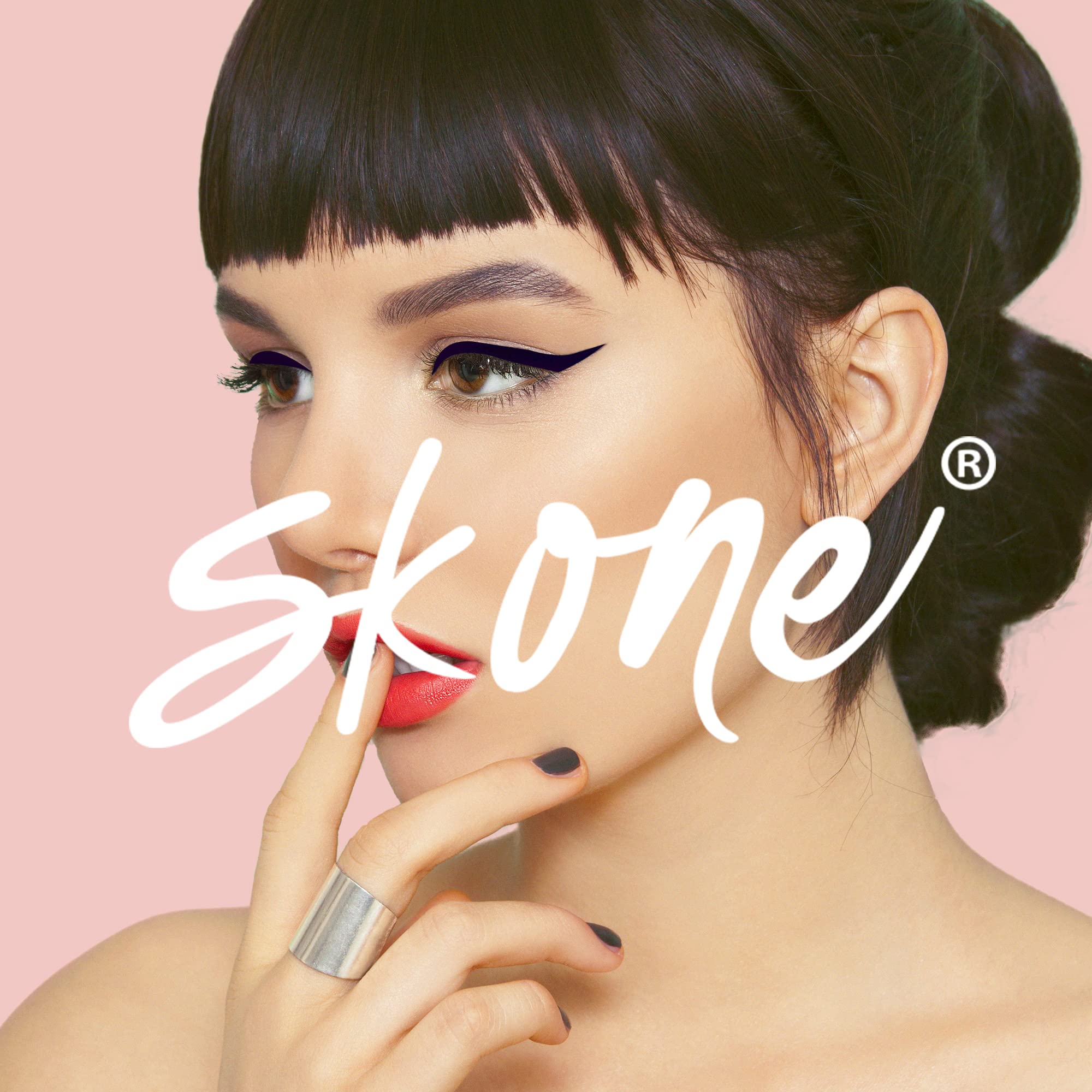 Skone Insanely Intense Tattooed Eyeliner Pen – Waterproof, Smudge-Proof Felt Tip in Plum Black (0.07oz)