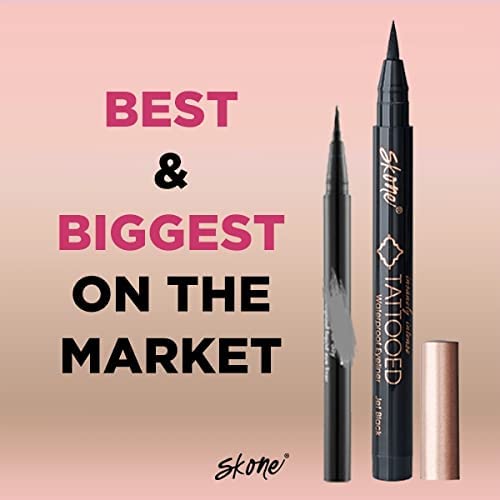 Skone Waterproof Liquid Eyeliner – Long-Lasting, Smudge-Proof Jet Black with Felt Tip