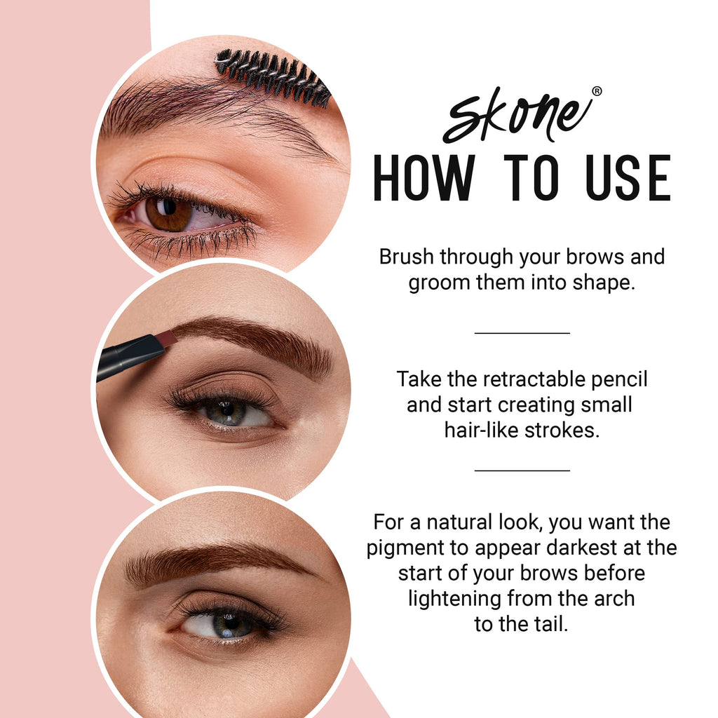 Skone Brow Wand Original: Waterproof Dual-Sided Eyebrow Pencil in Cinnamon for Redheads