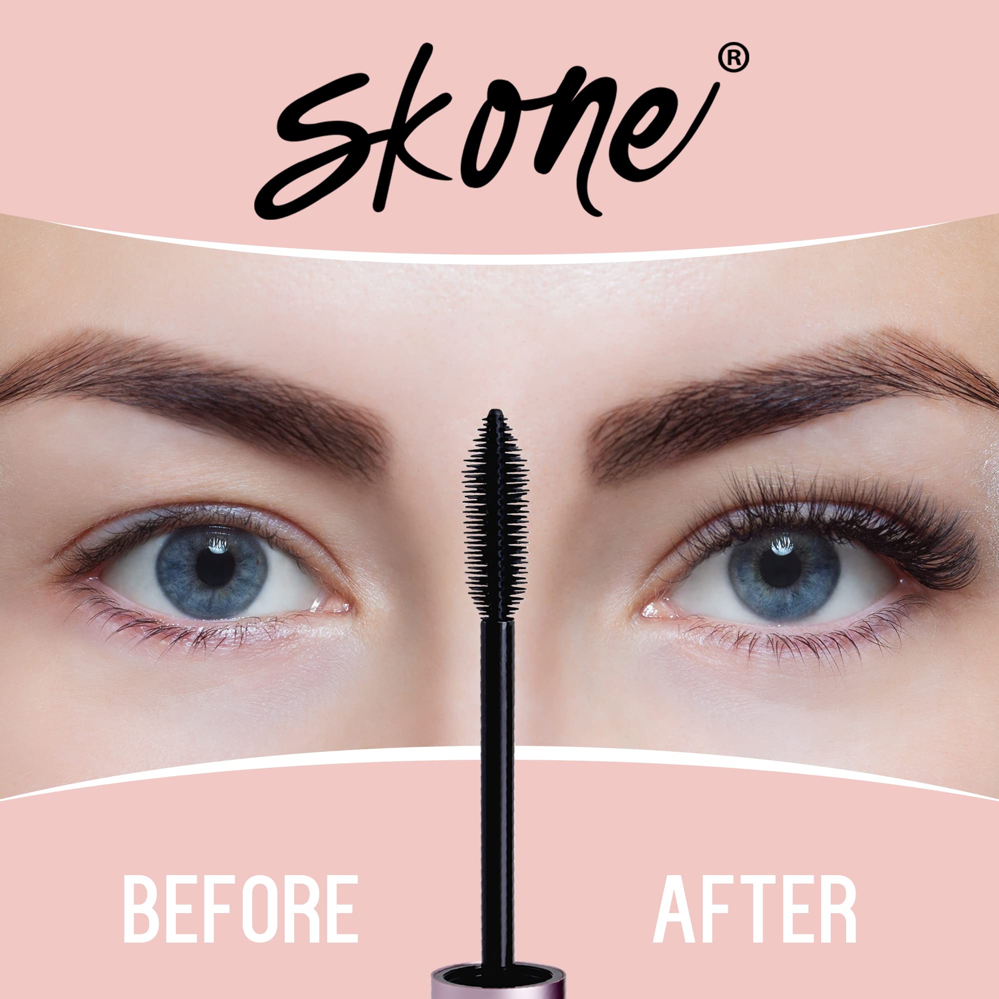 Skone Luxe Waterproof Mascara – Insanely Intense Black, Smudge-Proof & Long-Lasting