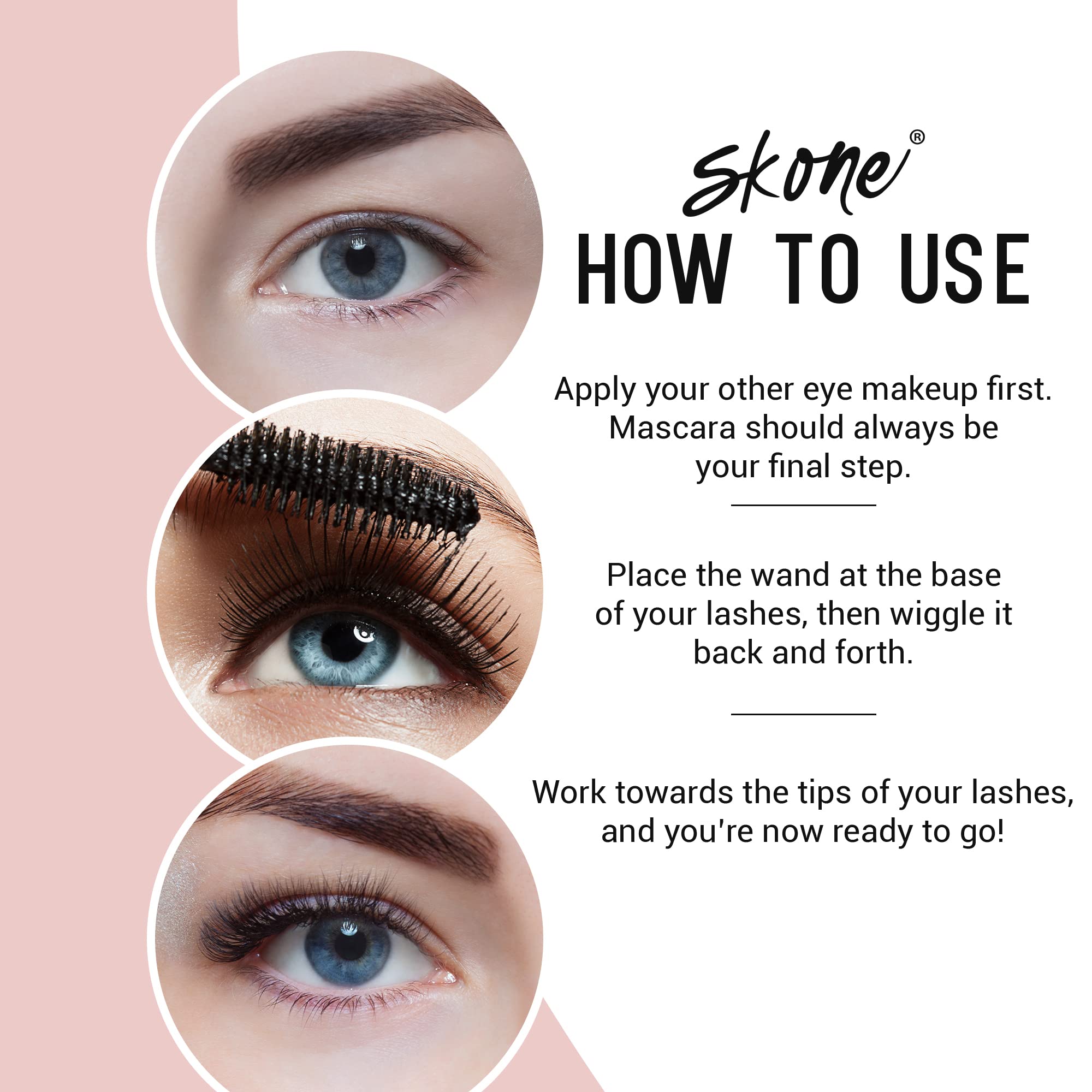 Skone Luxe Waterproof Mascara – Insanely Intense Black, Smudge-Proof & Long-Lasting