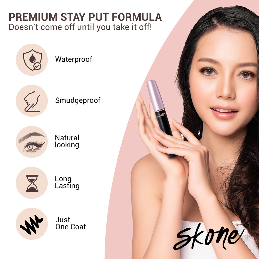Skone Luxe Waterproof Mascara – Insanely Intense Black, Smudge-Proof & Long-Lasting