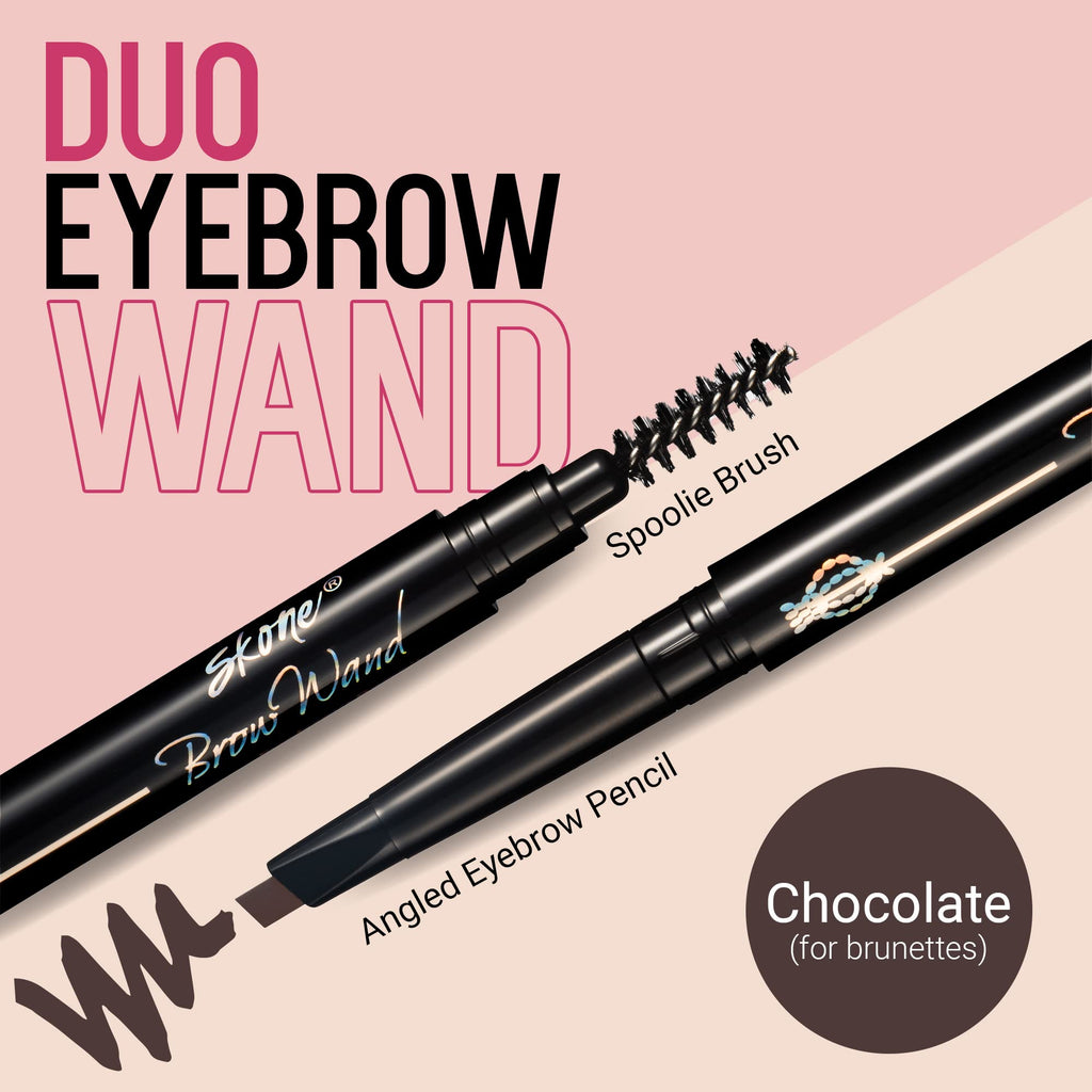 Skone The Original Brow Wand – Dual-Sided Waterproof Brow Pencil (Chocolate)