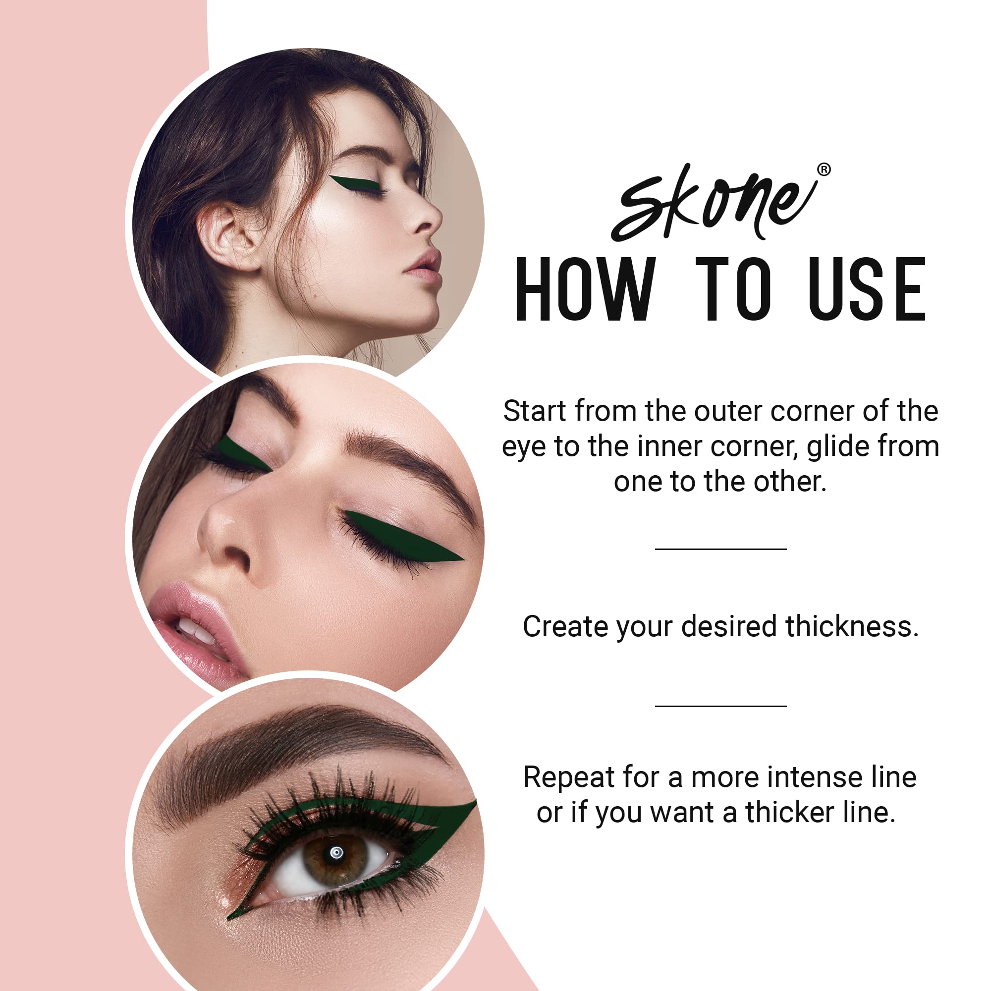 Skone Insanely Intense Tattooed Eyeliner Pen – Hunter Green, Waterproof & Smudge-Proof (0.07 oz)