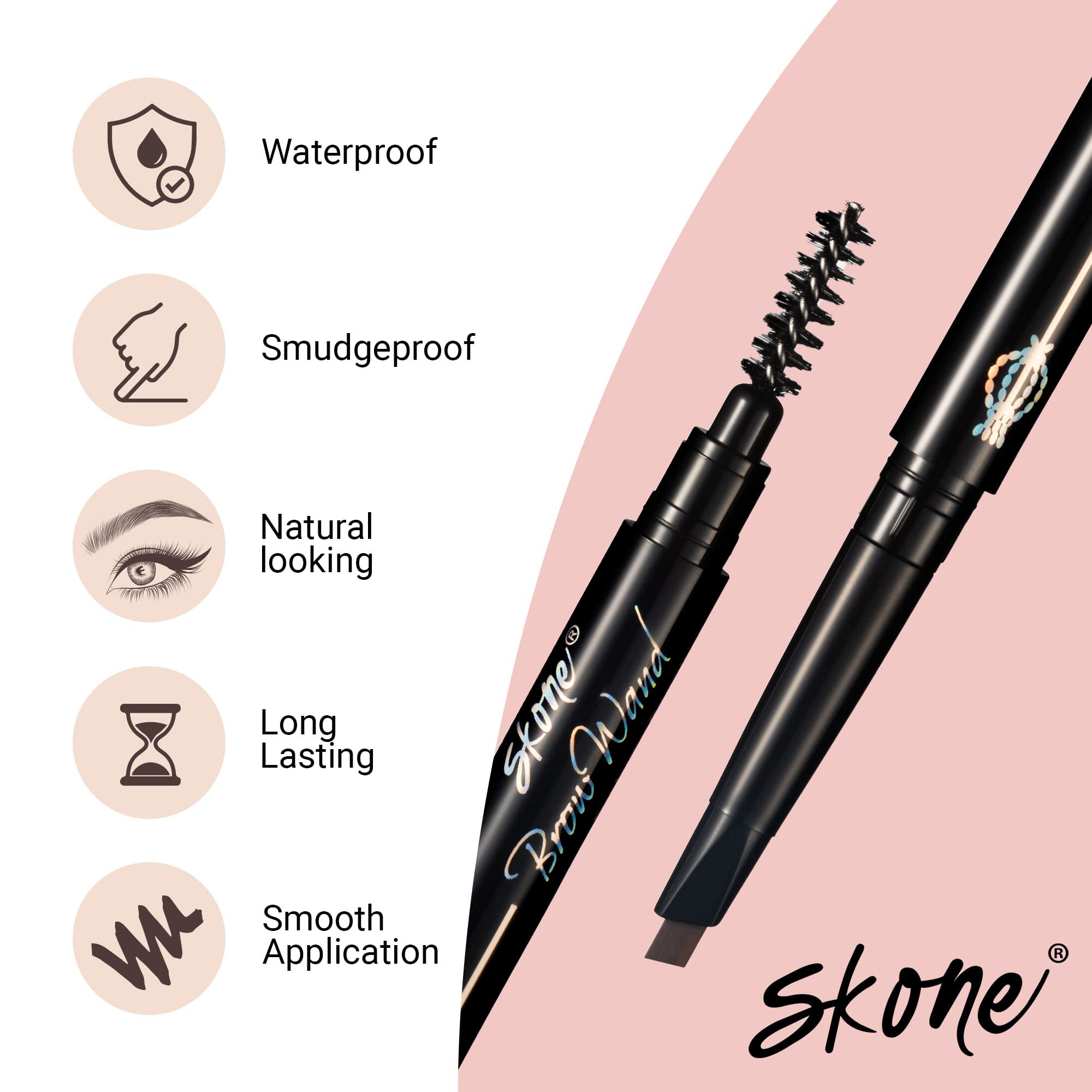 Skone The Original Brow Wand – Dual-Sided Waterproof Brow Pencil (Chocolate)