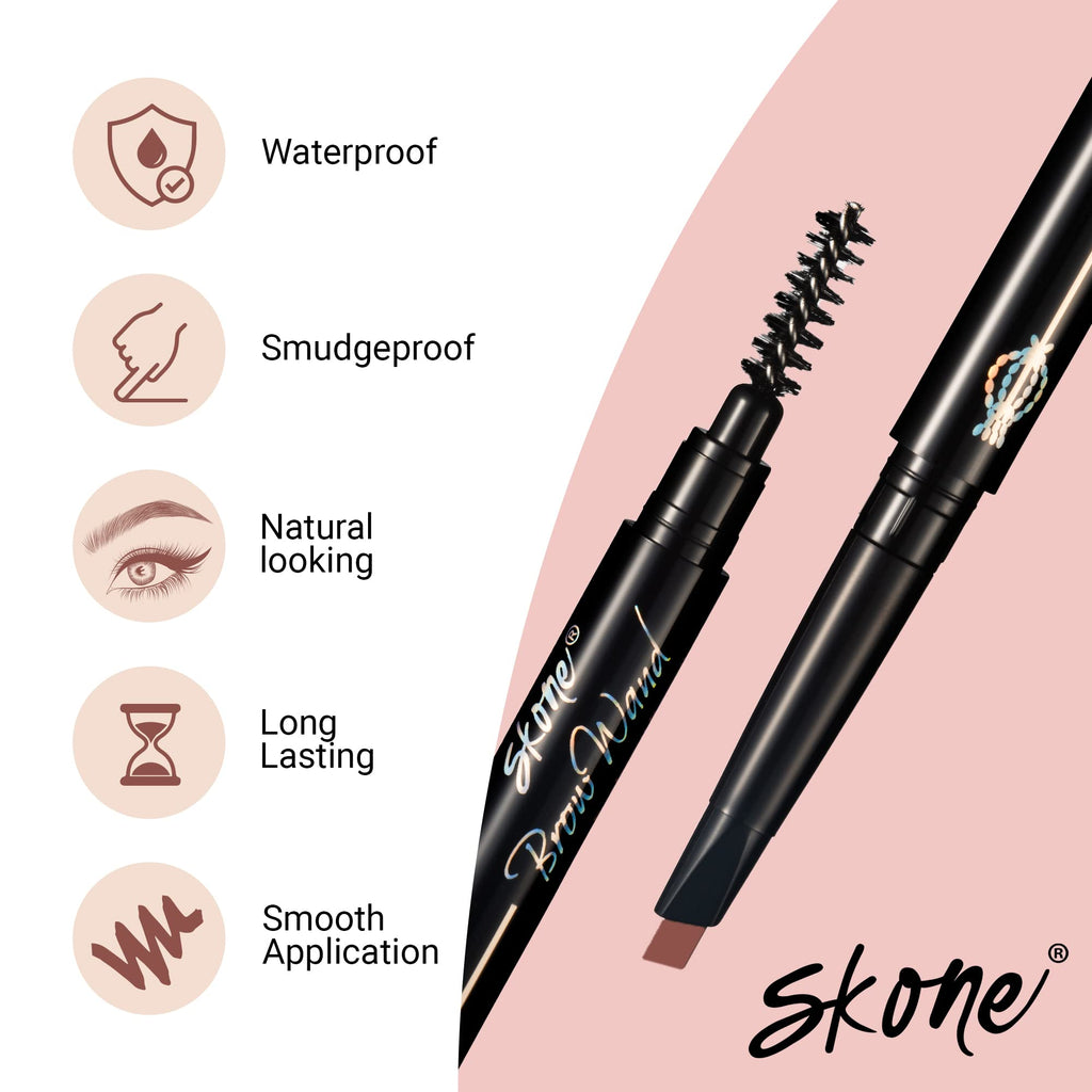 Skone Brow Wand Original: Waterproof Dual-Sided Eyebrow Pencil in Cinnamon for Redheads