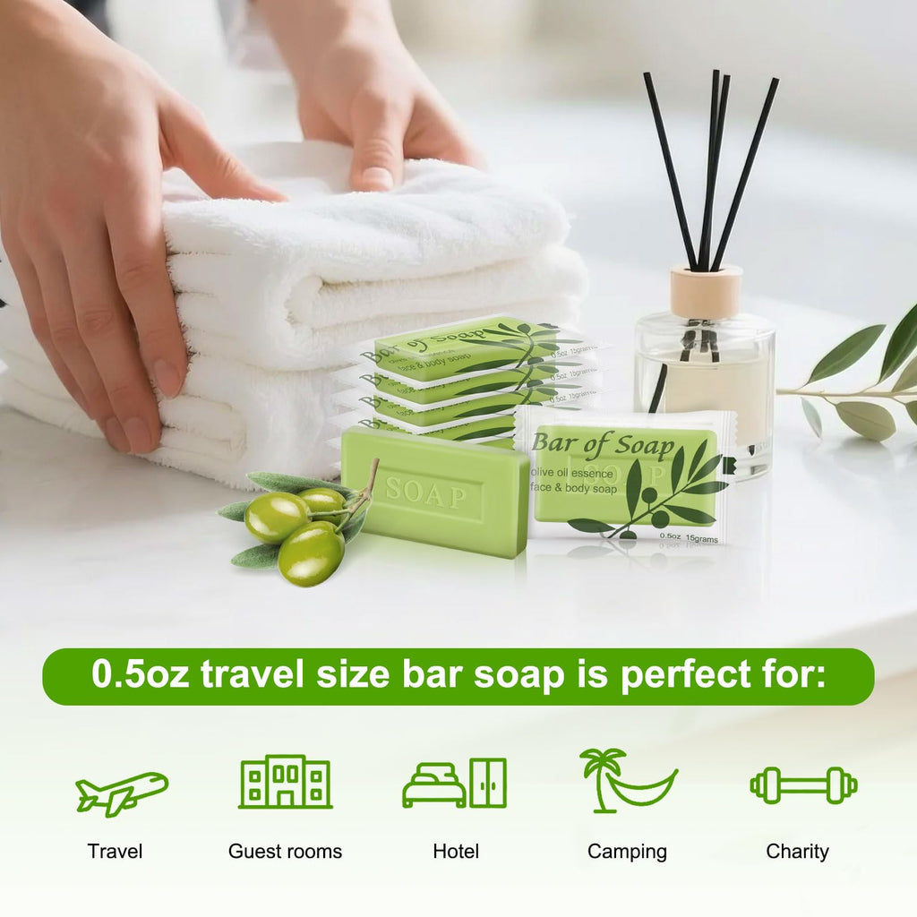 Skourvut Bulk Bar Soap – Olive Oil Mini Bars, 60-Pack for Hotels & Events