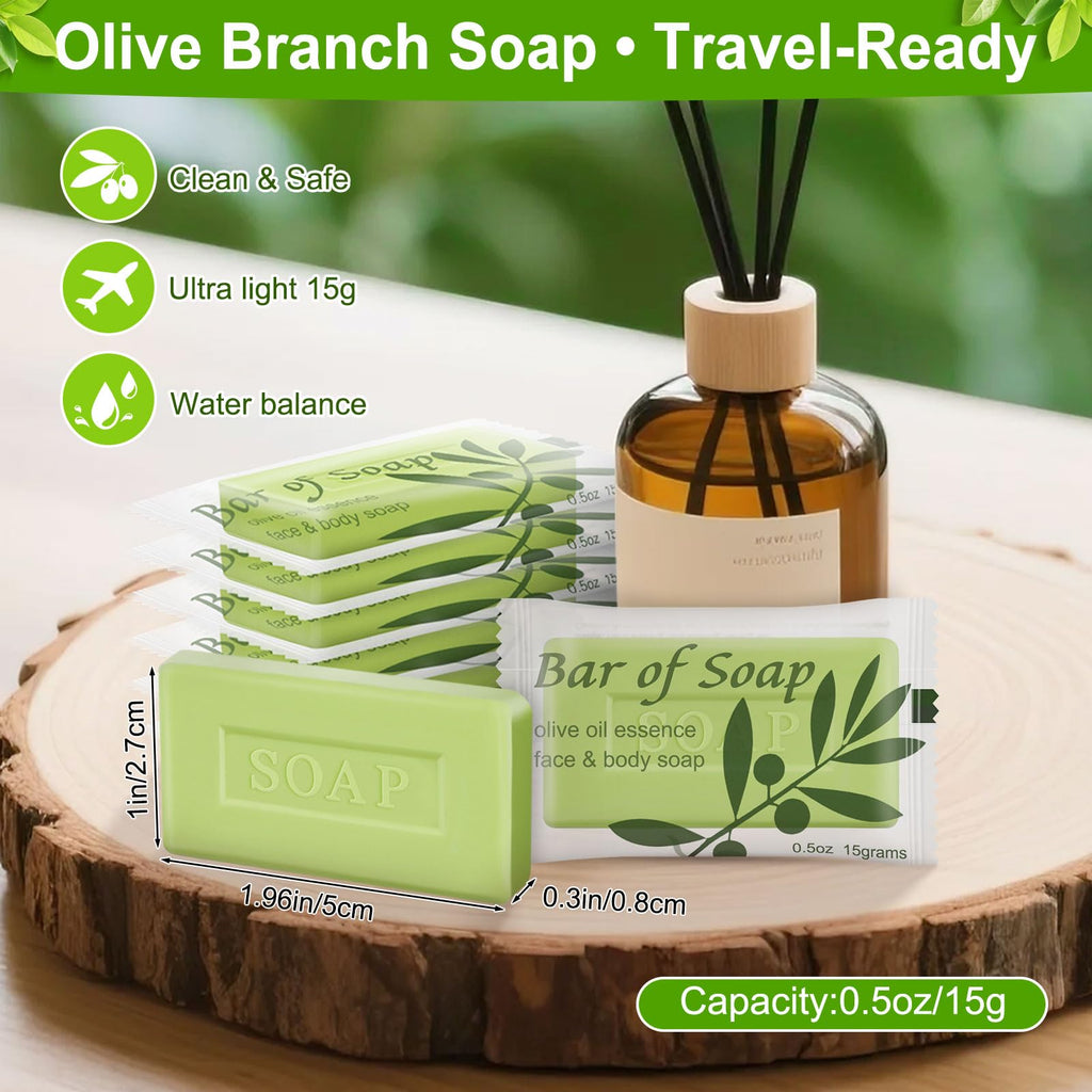 Skourvut Bulk Bar Soap – Olive Oil Mini Bars, 60-Pack for Hotels & Events