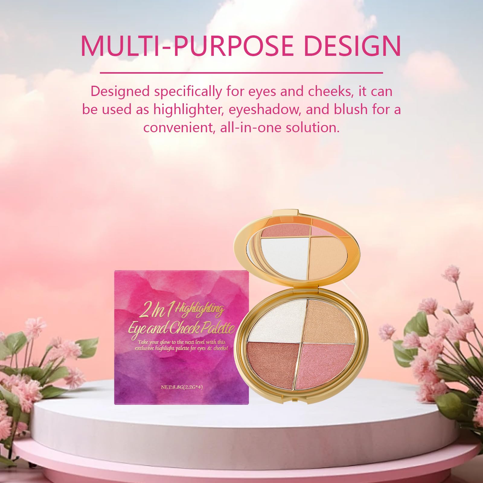SKROSS Highlighting Eye & Cheek Palette – Glow Wardrobe Palette for Eyes, Cheeks & Glow
