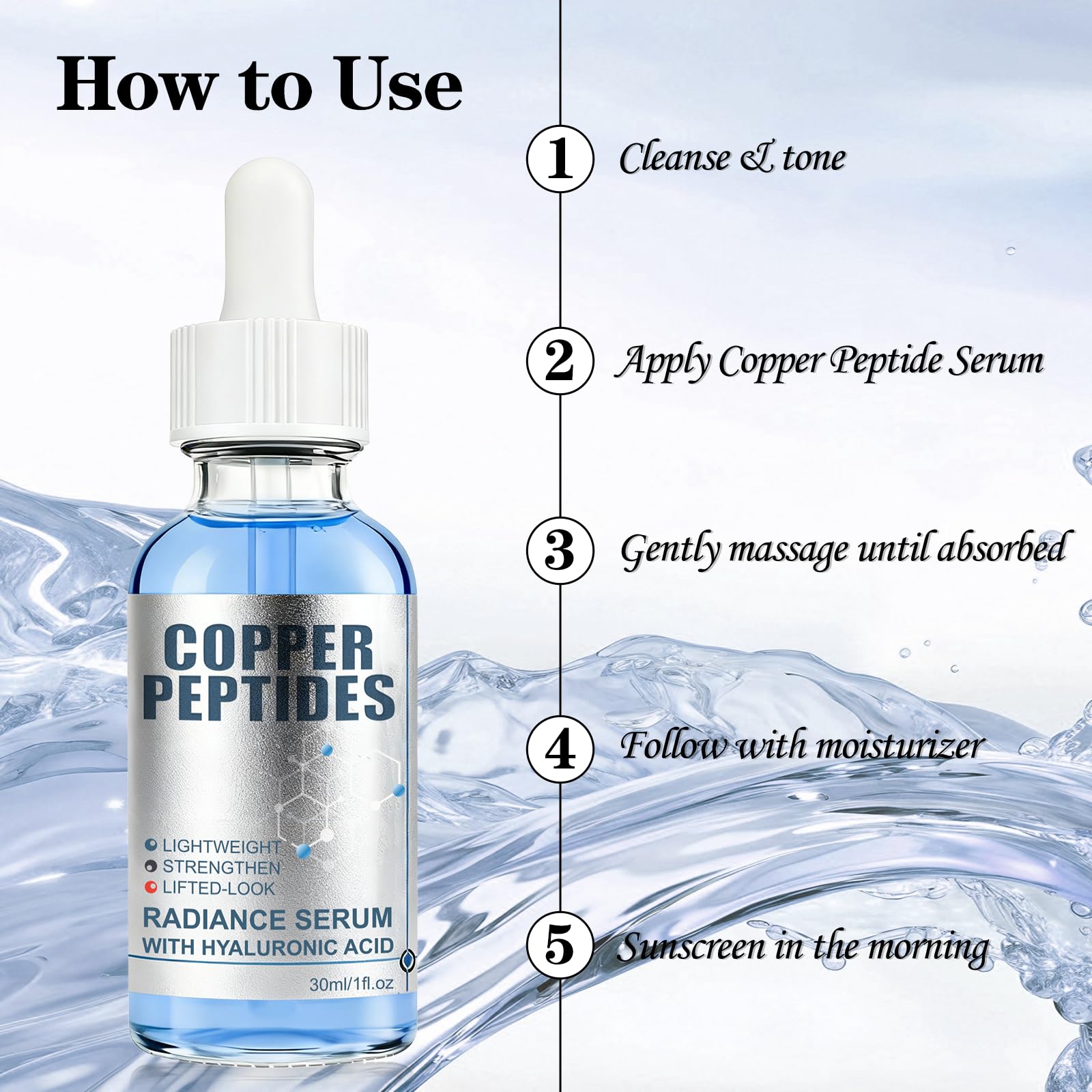 SKSOYT Copper Peptide Serum for Face – GHK-Cu + Hyaluronic Acid