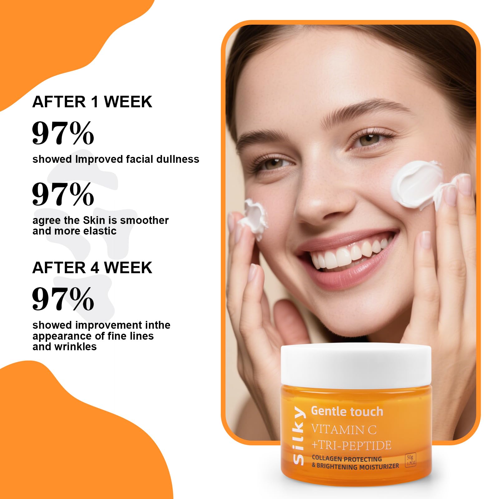 SKSOYT Vitamin C + Peptide Brightening Moisturizer | 3% Stabilized Vitamin C & Multi-Peptide Complex | Vegan, Fragrance-Free, 1.7 oz