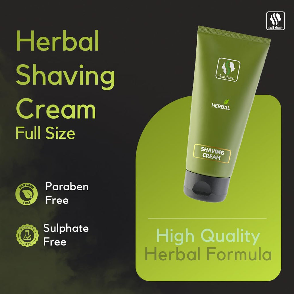 Skull Shaver Herbal Shaving Cream – Hydrates Skin, Menthol Cooling, Paraben-Free