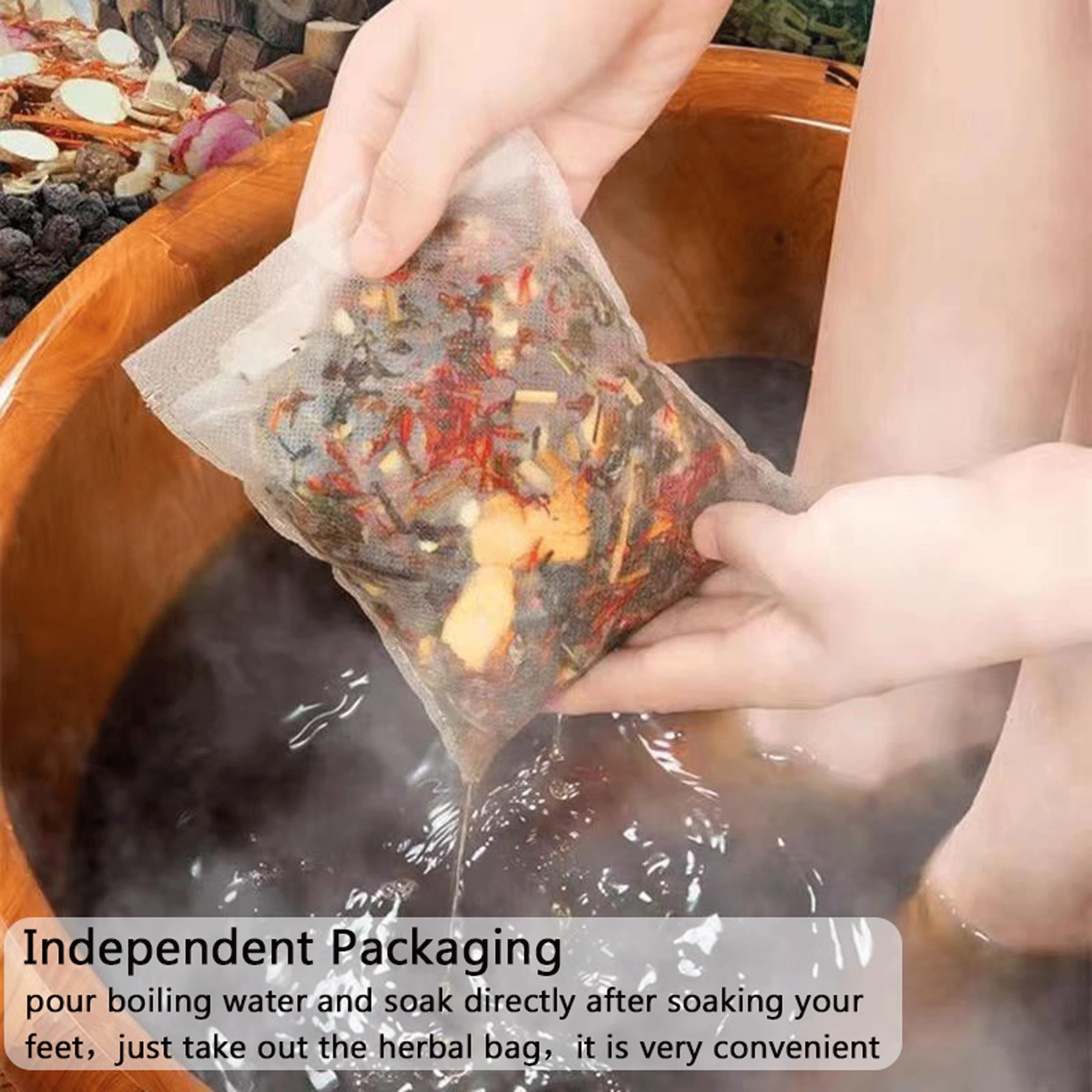 SKVSKV 30 PCS Herbal Detox Foot Soak — Ginger, Mugwort & 16‑Herb Blend for Home Foot Bath