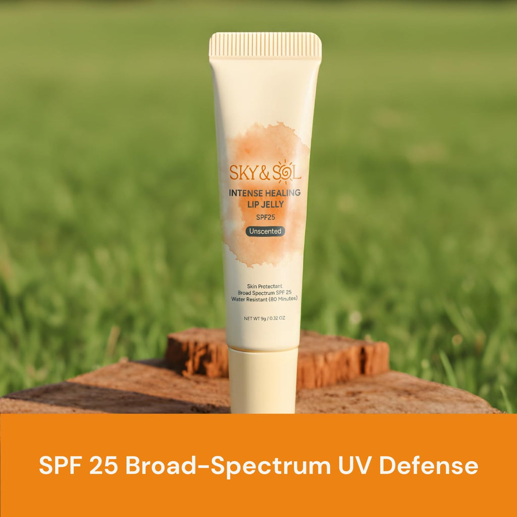 Sky & Sol Lip Balm SPF 25 — 3-Pack Hydrating Lip Jelly with Primer and Water-Resistant Sun Protection