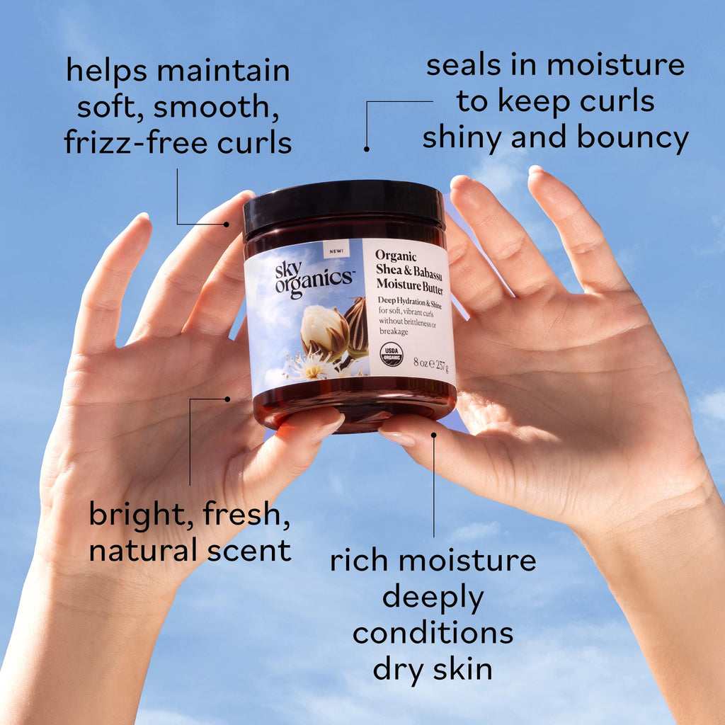 Sky Organics Organic Shea Butter – Deep Hydration for Hair & Skin, Frizz Control, Vegan & Cruelty-Free