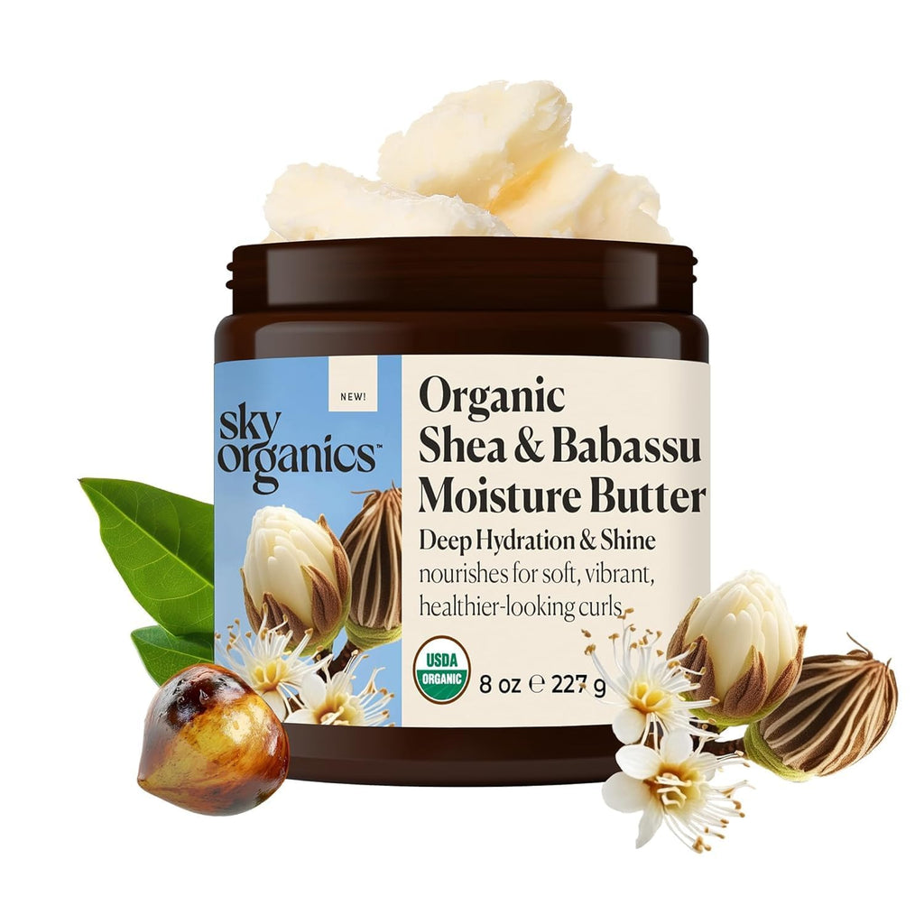 Sky Organics Organic Shea Butter – Deep Hydration for Hair & Skin, Frizz Control, Vegan & Cruelty-Free