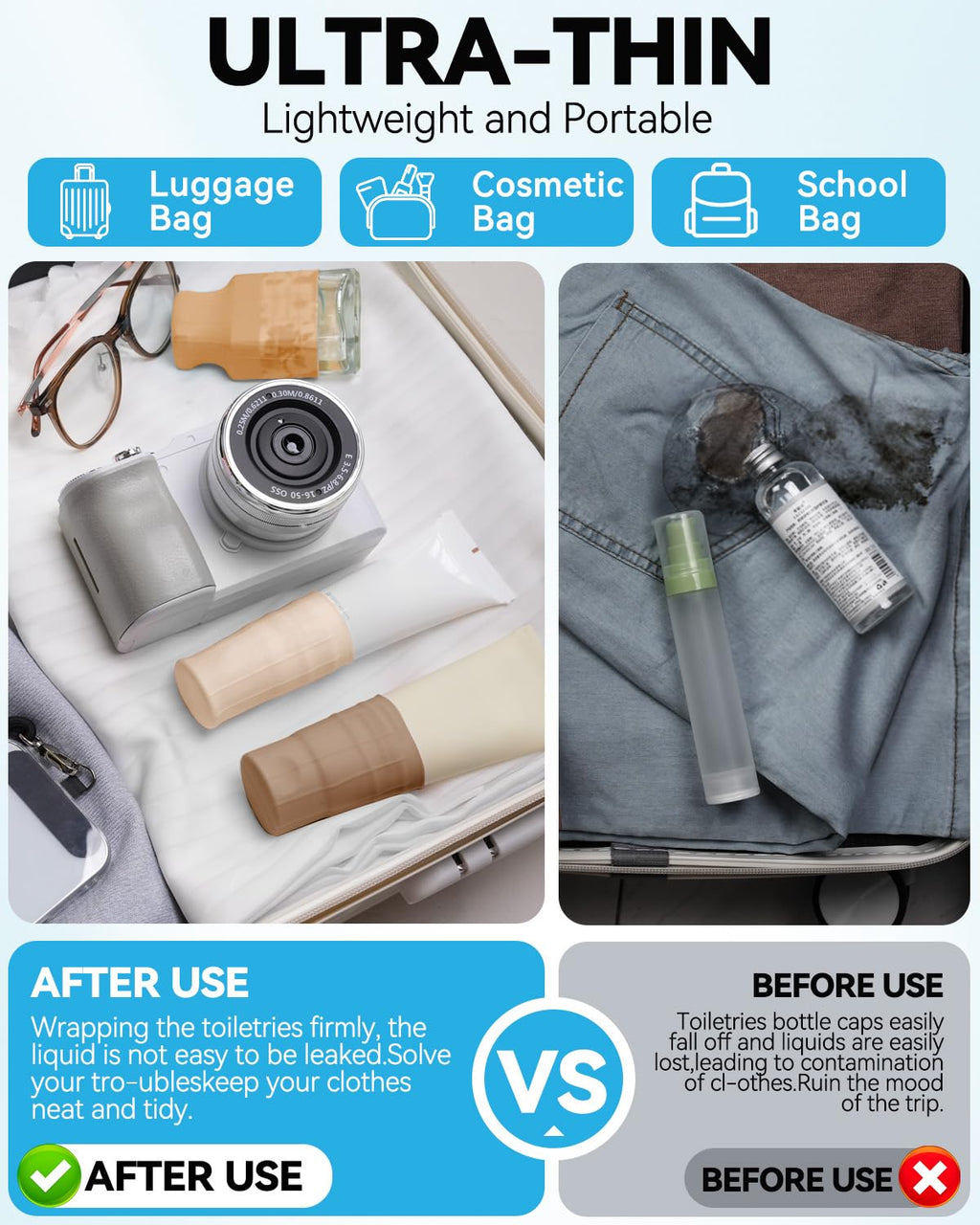 Skyconser 16-Pack Silicone Bottle Covers | Leak-Proof Travel Sleeves