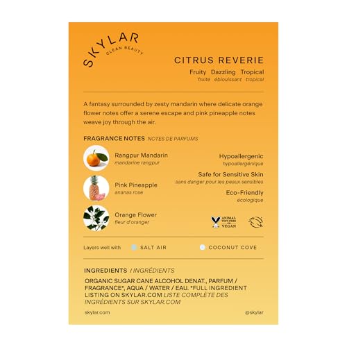 Skylar Citrus Reverie Eau de Parfum – Hypoallergenic, Vegan, Clean Fragrance