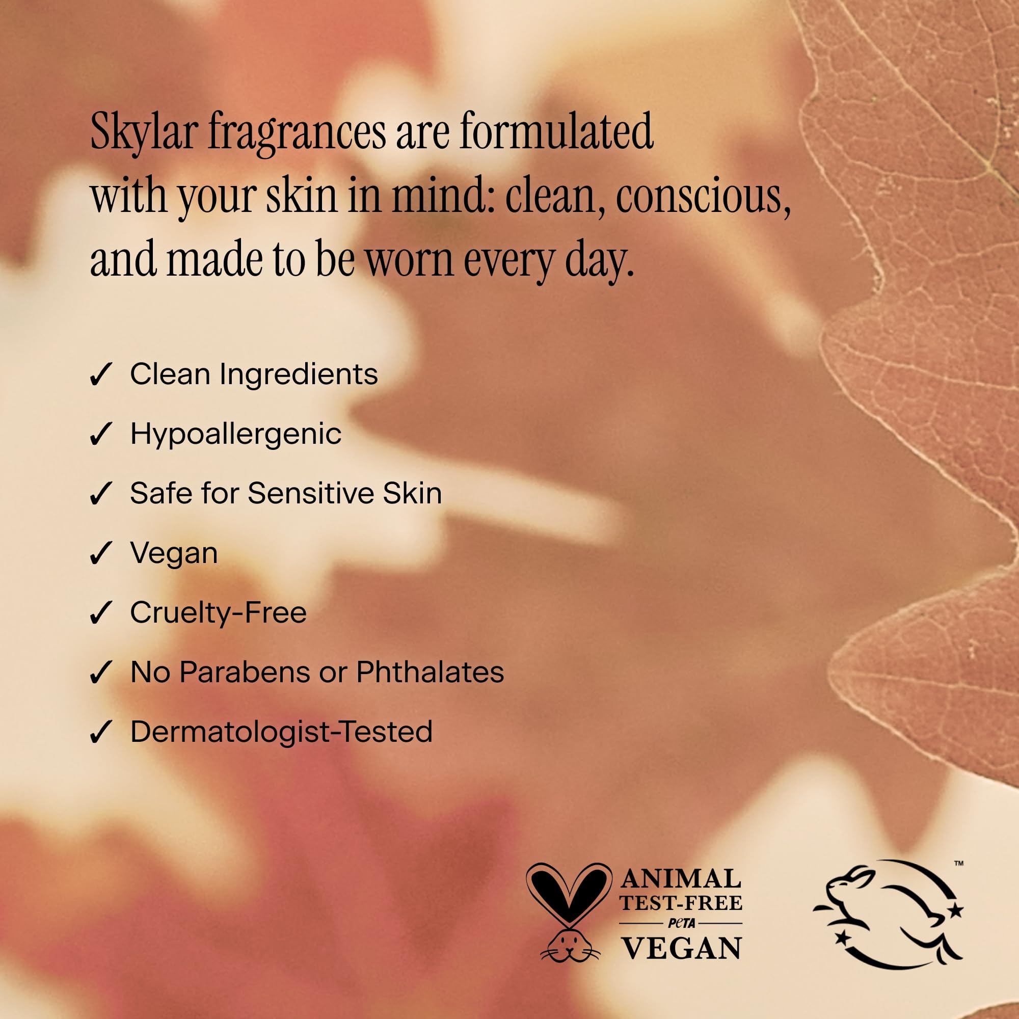 Skylar Fall Cashmere Eau de Parfum – Clean, Hypoallergenic & Vegan Spicy Gourmand (50 mL)