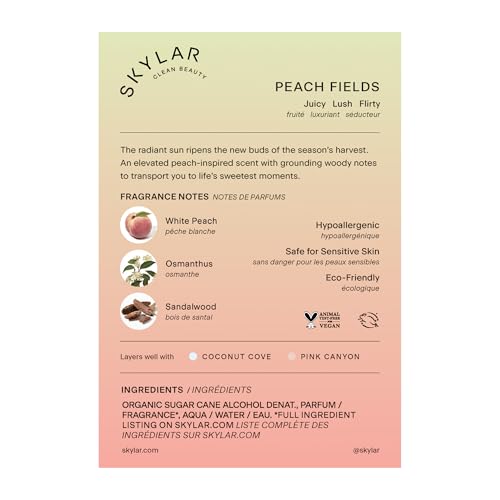 Skylar Peach Fields Eau de Parfum – Hypoallergenic, Clean & Vegan | 50 mL