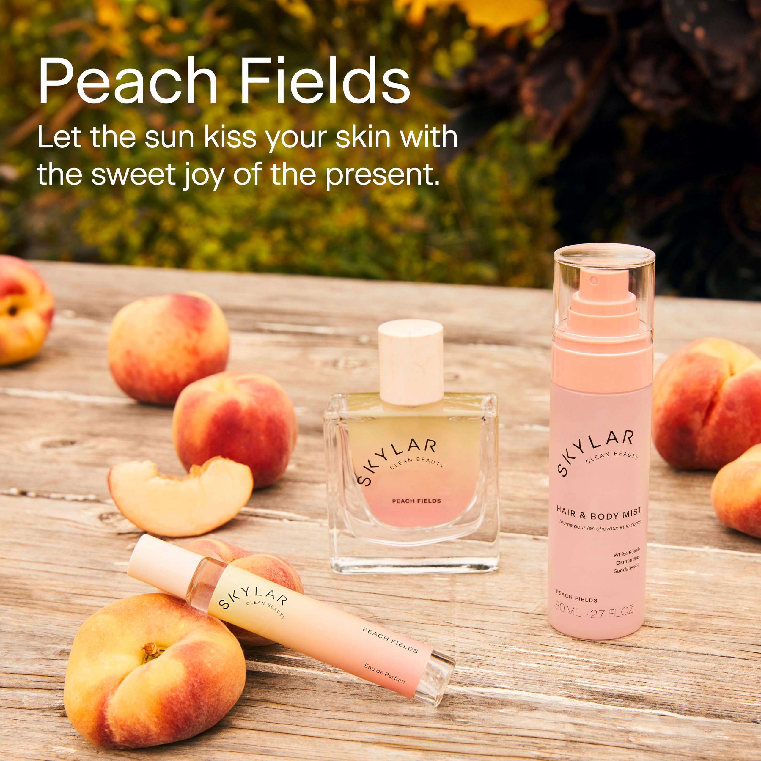 Skylar Peach Fields Hair & Body Mist – Hypoallergenic, Clean Fragrance | Vegan & Cruelty-Free | 80 ml