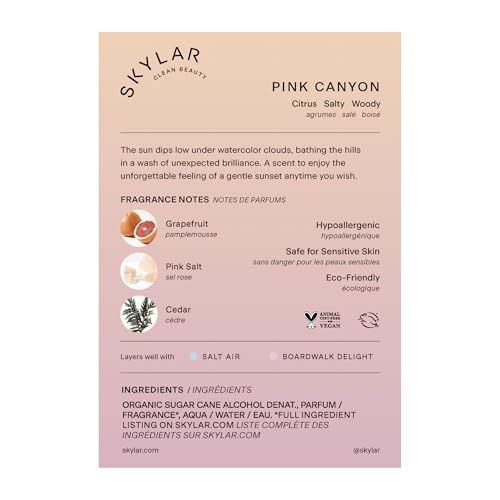 Skylar Pink Canyon Eau de Parfume – Hypoallergenic Woody Citrus Perfume for Sensitive Skin | 1.7 oz